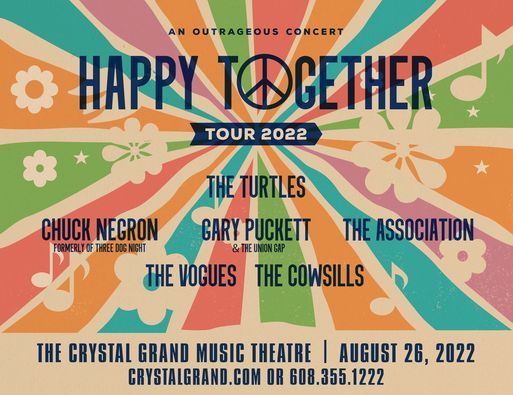 Happy Together Tour 2022 Schedule Happy Together Tour | Crystal Grand Music Theatre, Wisconsin Dells, Wi |  August 26, 2022