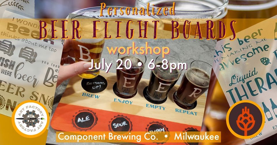 Personalized Beer Flight Boards Component Brewing Company