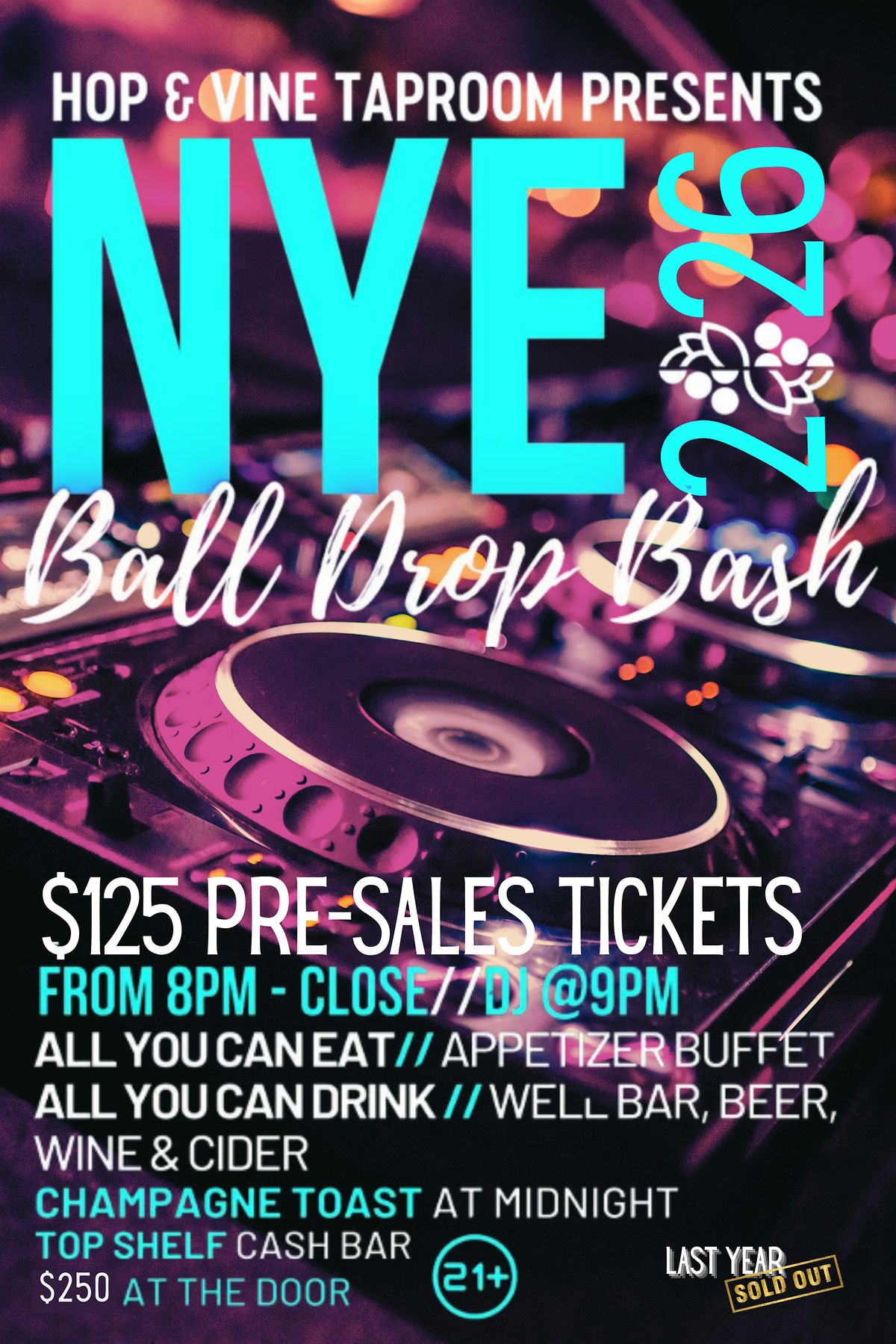 Hop & Vine's NYE Extravaganza
