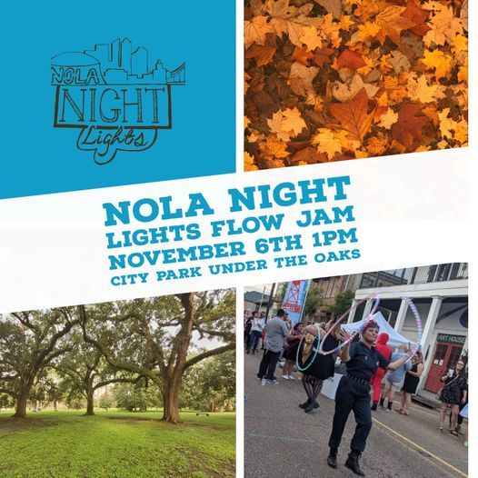 Nola Night Lights Flow Jam City Park Avenue, New Orleans, LA