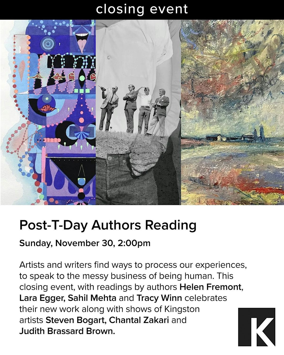 Post-T-Day Reading at Kingston Gallery