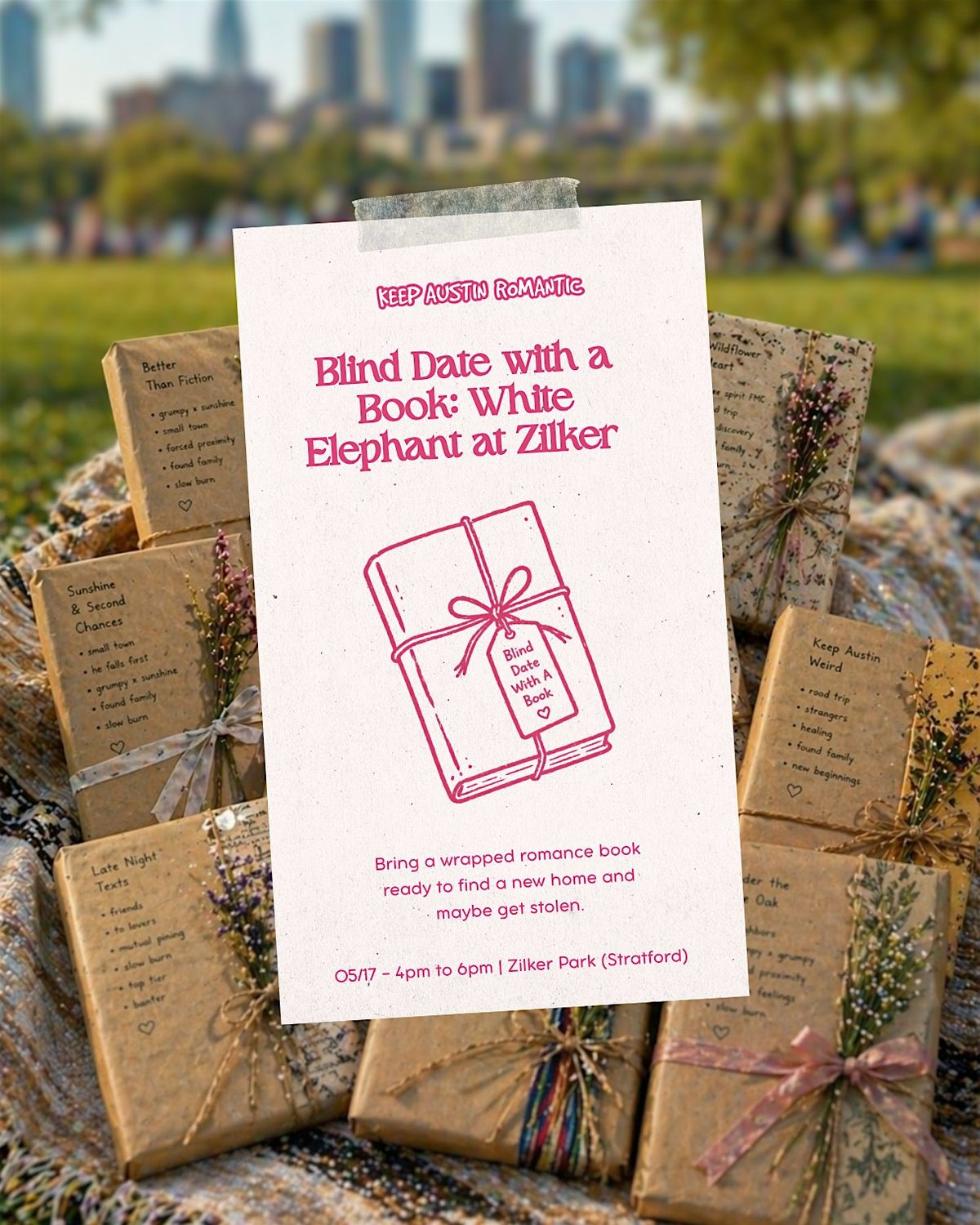 Blind Date with a Romance Book: White Elephant at Zilker Park