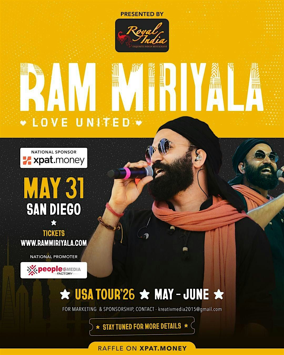 RAM MIRIYALA LIVE IN CONCERT - THE ULTIMATE TELUGU MUSICAL NIGHT SAN DIEGO