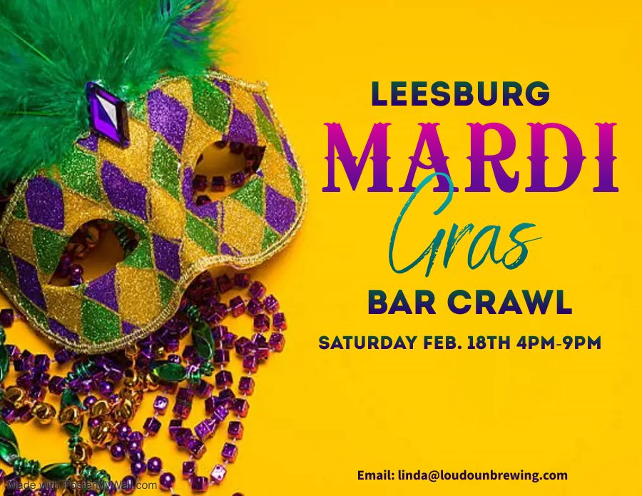 Leesburg Mardi Gras Bar Crawl Leesburg Downtown, Virginia USA