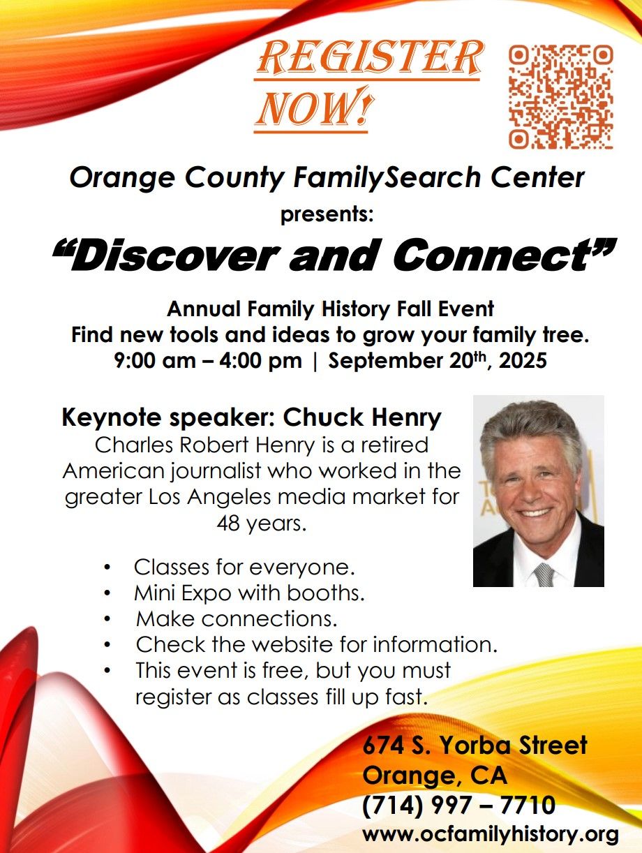 Orange County Family History Fall Event