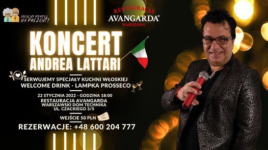 Kolacja w\u0142oska z koncertem Andrea Lattari