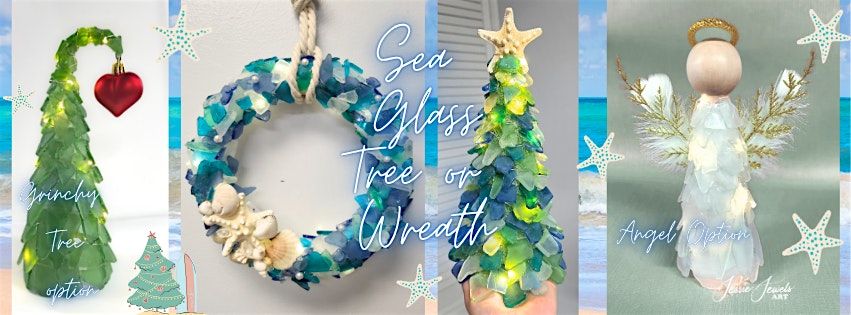 Sea glass tree or wreath workshop at Moonstone Art Studio
