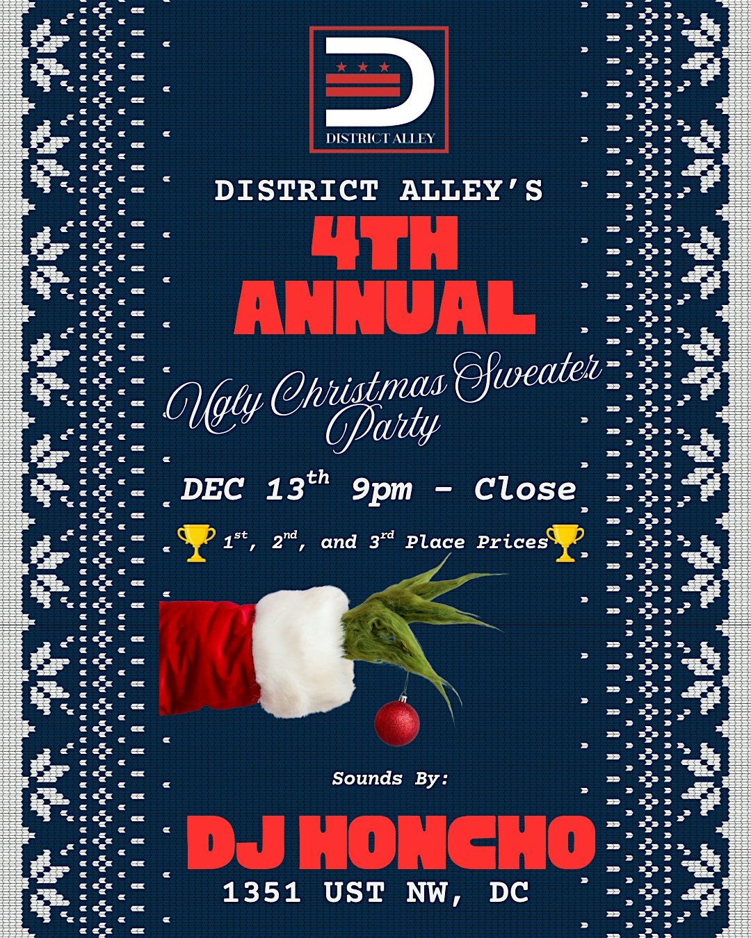 District Alley\u2019s 4th Annual Ugly Christmas Sweater Party