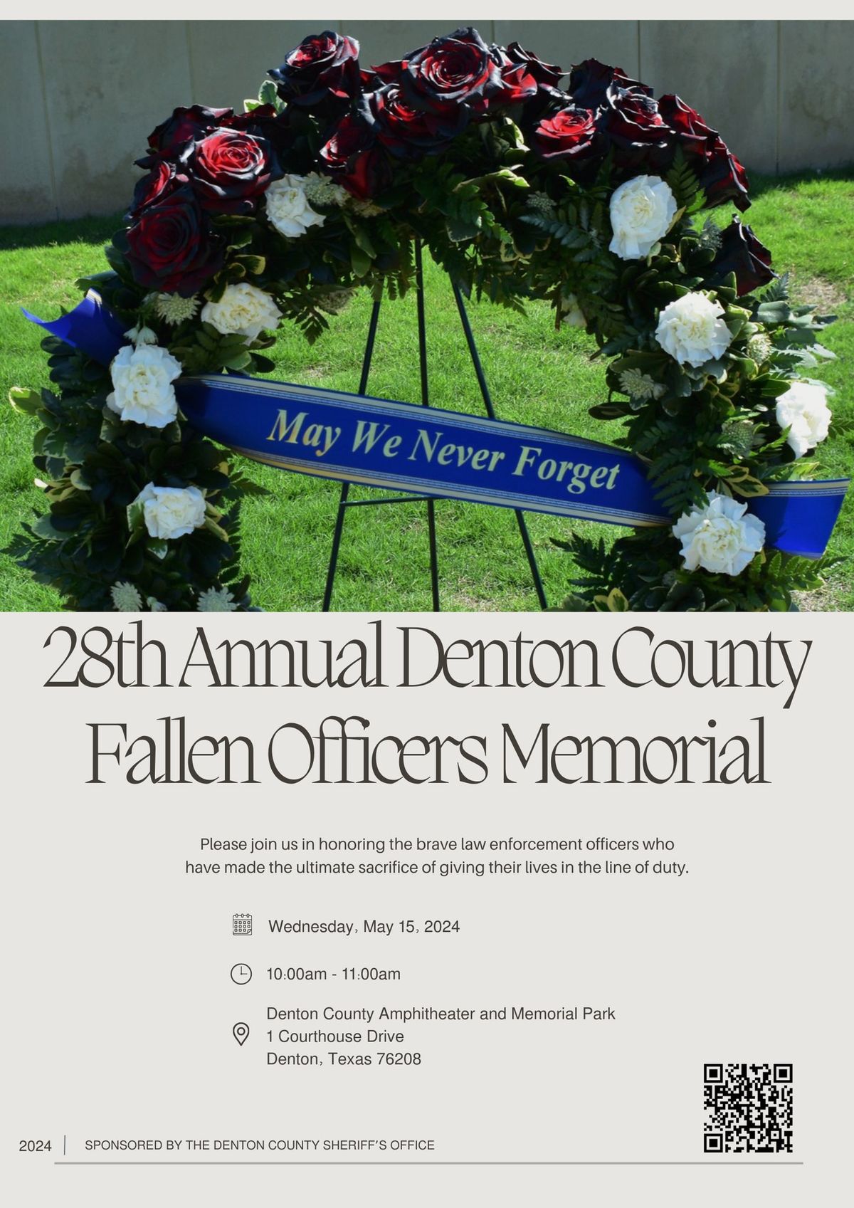 28th Annual Denton County Fallen Officers Memorial | 1 Courthouse Dr ...