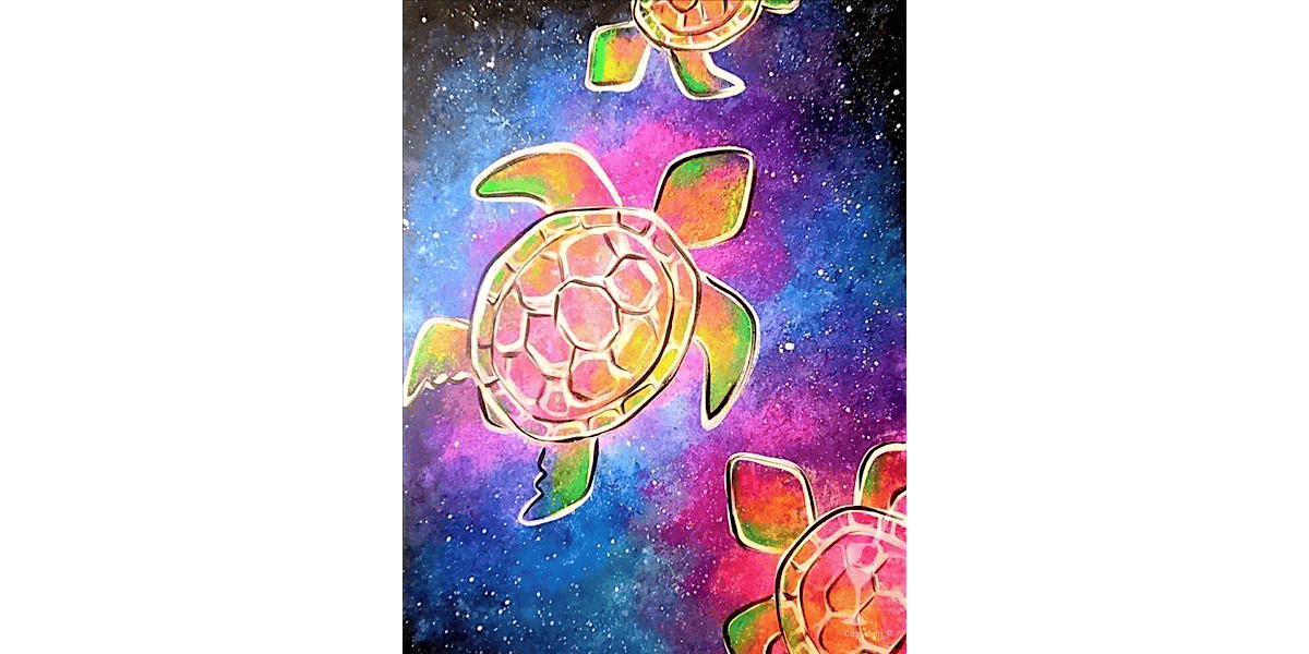 Colorful Galactic Turtles - Paint and Sip in New Braunfels | Classpop!\u2122