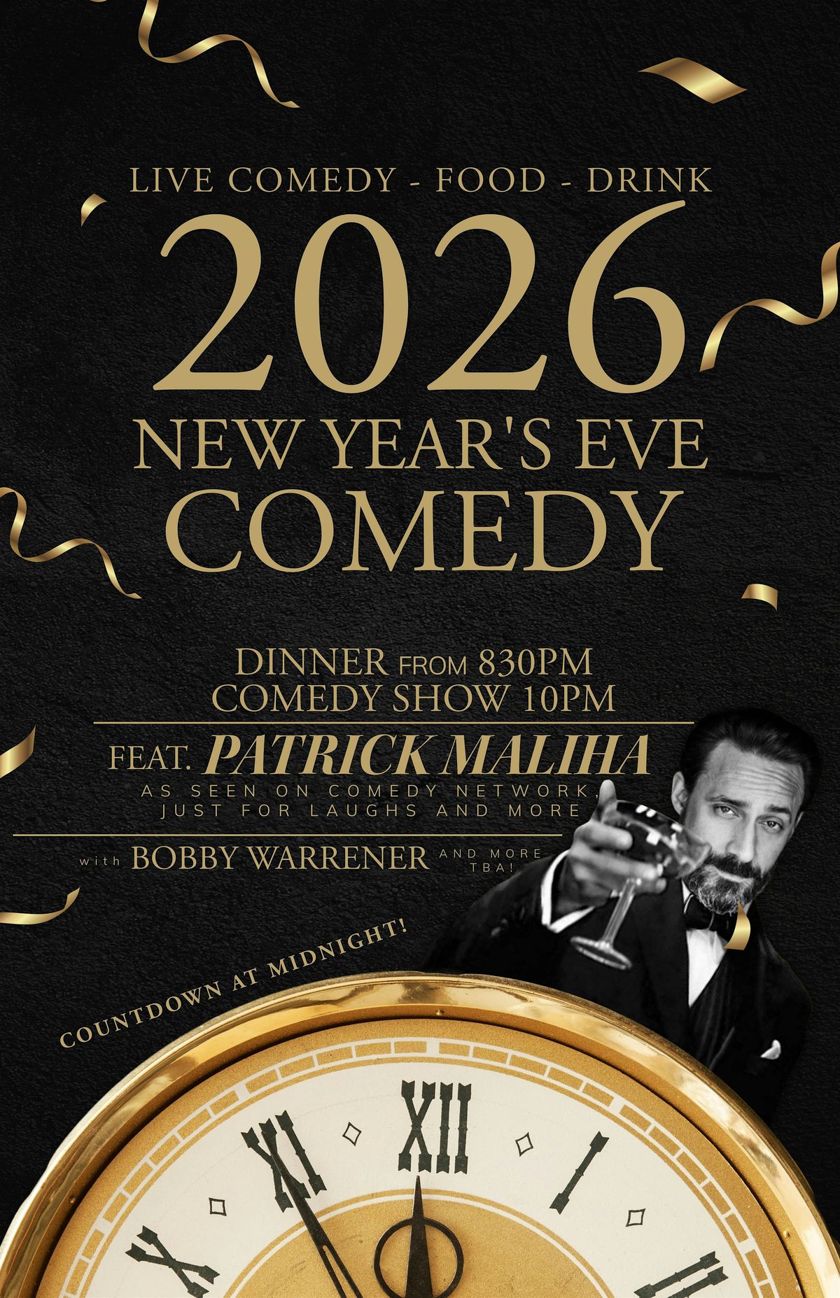 New Years Eve 2026 Comedy - Dinner & a Show