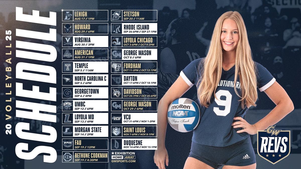Temple Owls at George Washington Revolutionaries Womens Volleyball