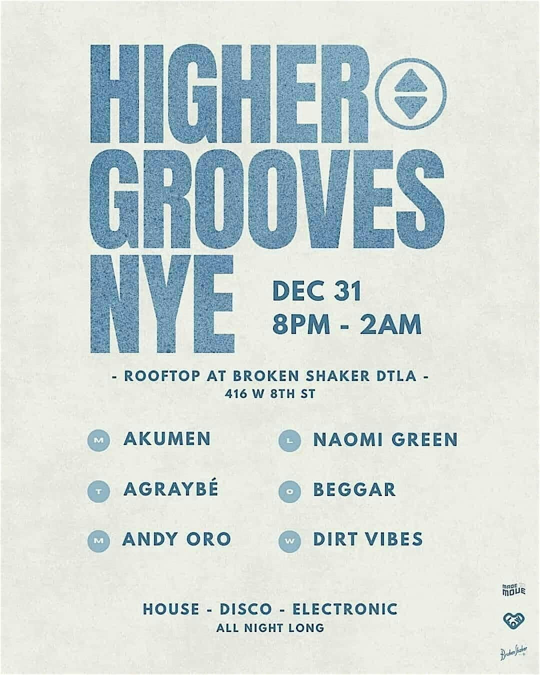 Higher Grooves NYE Rooftop Party