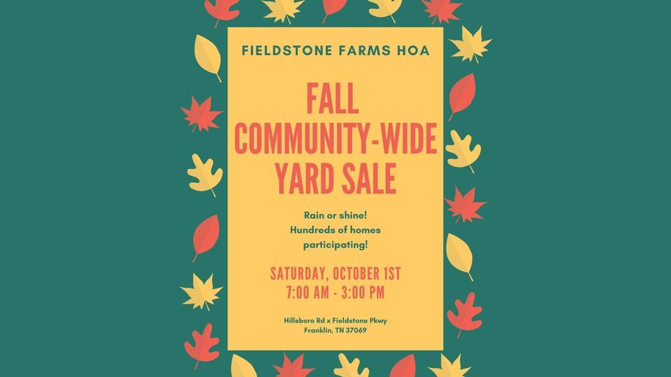 Fieldstone Farms Community Wide Garage Sale