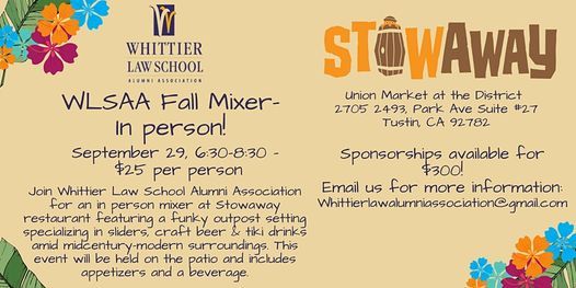WLSAA Fall Mixer - in Person!