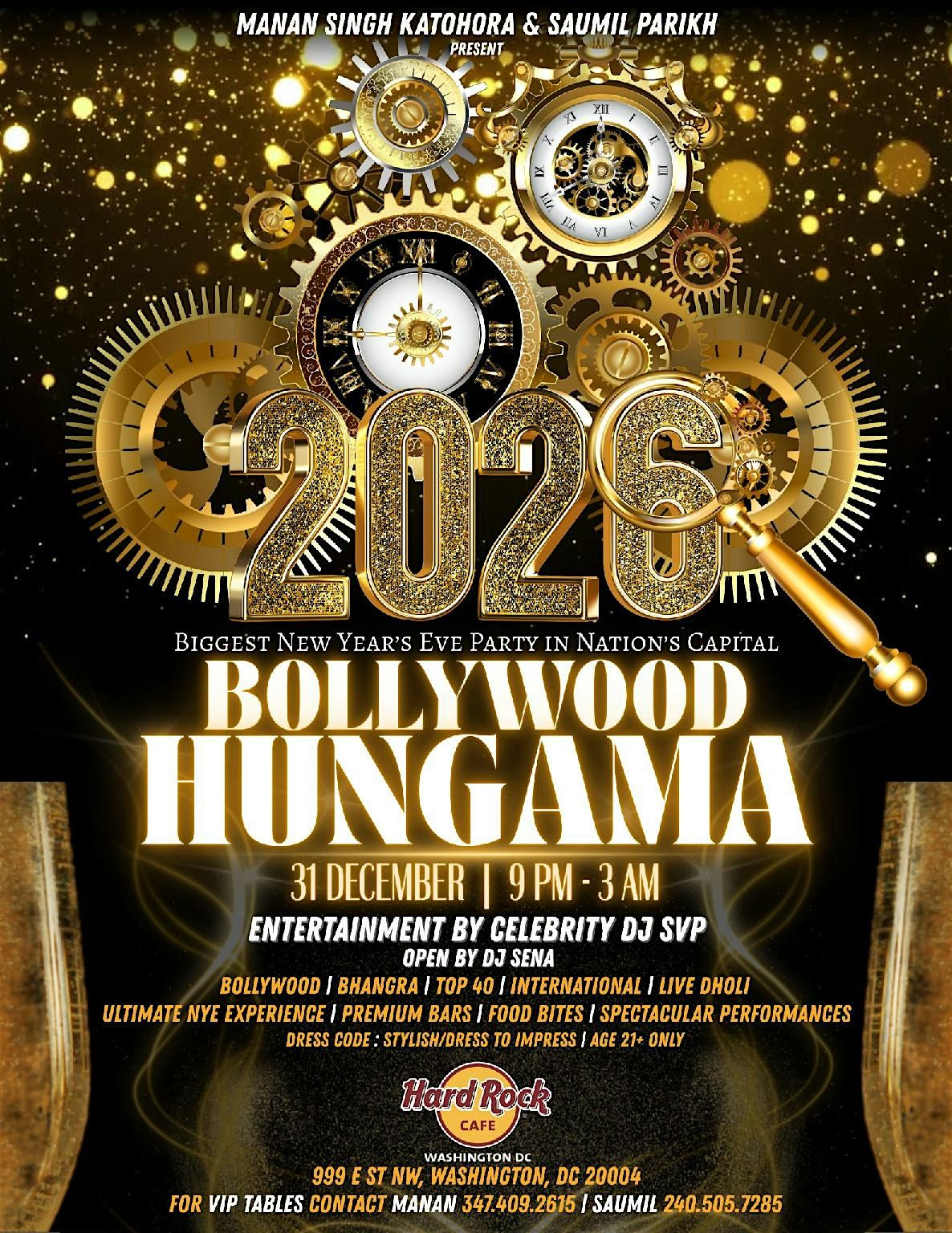 Biggest Bollywood 2026 NYE Event in DMV @ HARD ROCK DC