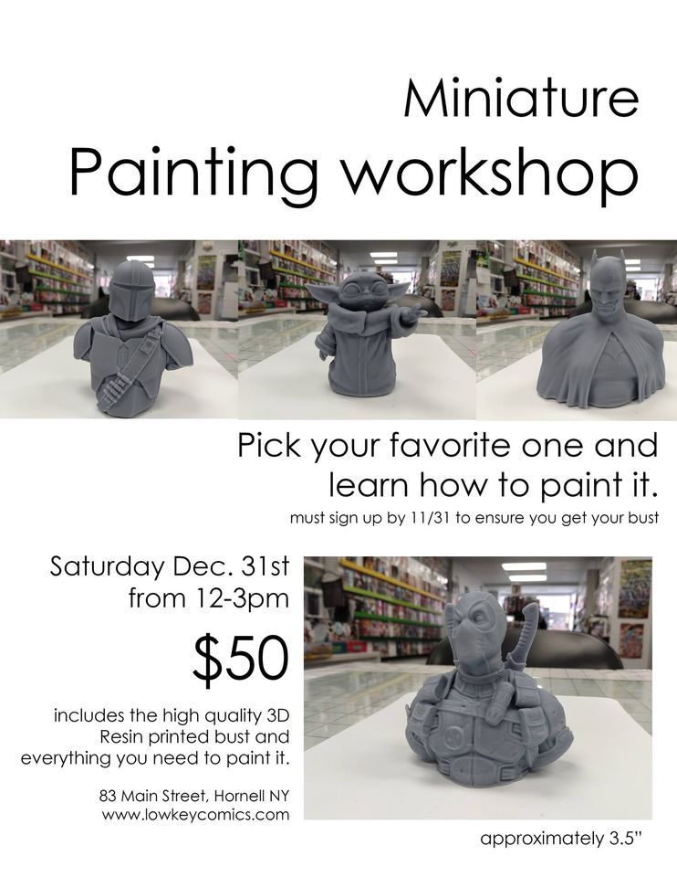 Miniature Painting class 83 Main St, Hornell, NY 148431523, United States December 31, 2022