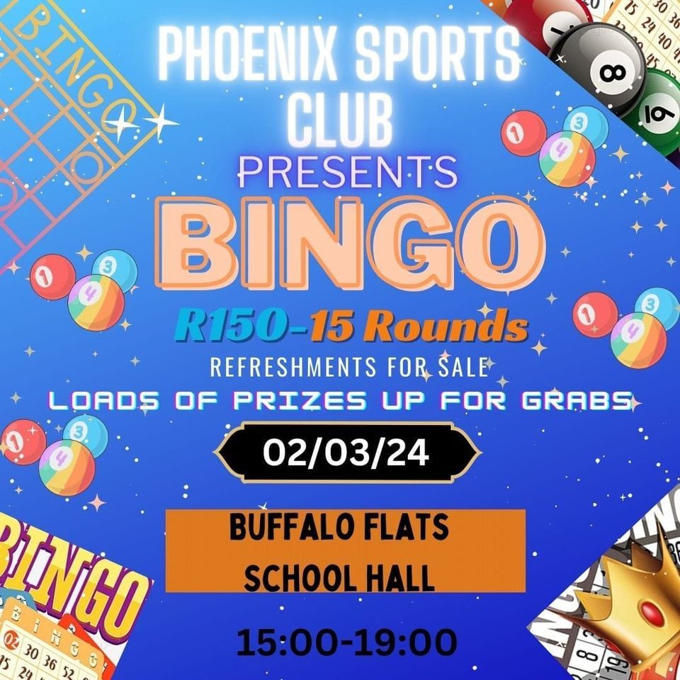 Phoenix Sc Phoenix SC Bingo at Buffalo flats primary school, East London on 2nd ...