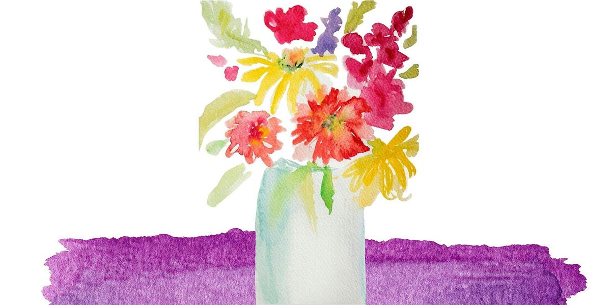Flower Vase Watercolor Painting Class