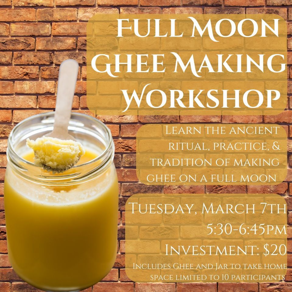 Full Moon Ghee Making Downtown Yoga Fargo March 7, 2023