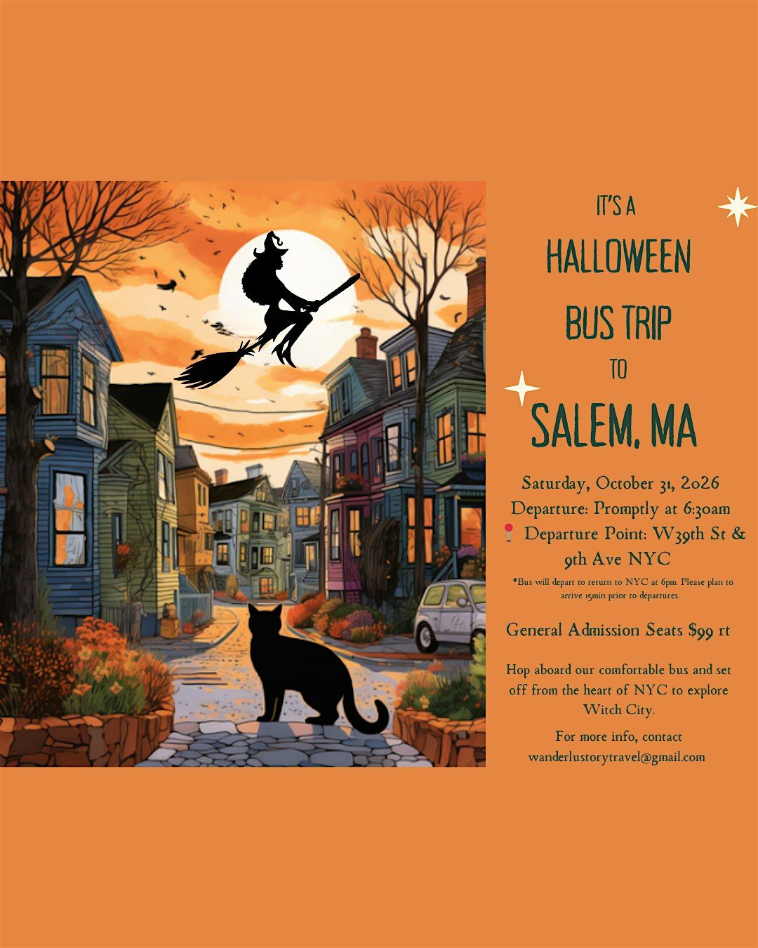 Spooky Season Bus Trip from NYC to Salem, MA 10\/31\/2026