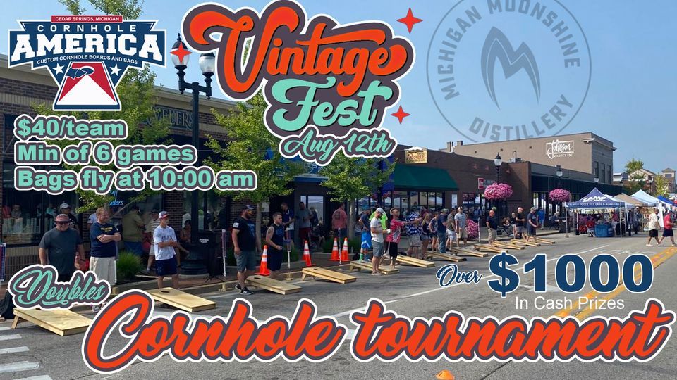 Michigan Moonshine Grandville Vintage Festival cornhole tournament