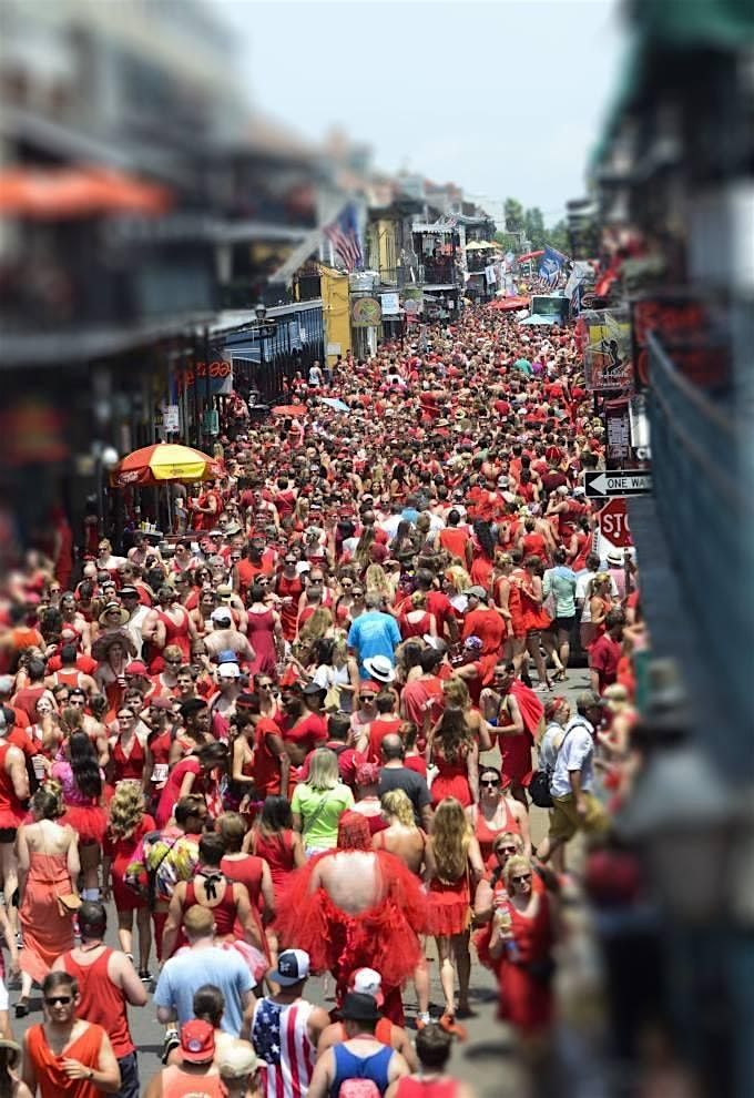 Red Dress Run Bourbon Street Balcony Party