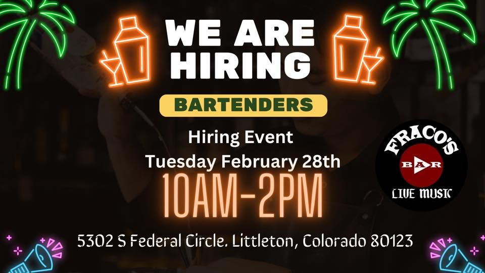 Hiring Event Fraco s Bar And Live Music Littleton CO February 28 hiring-event-fraco-s-bar-and-live-music-littleton-co-february-28