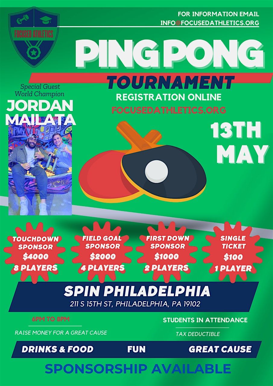 Focused Athletics: Annual Ping Pong Tournament