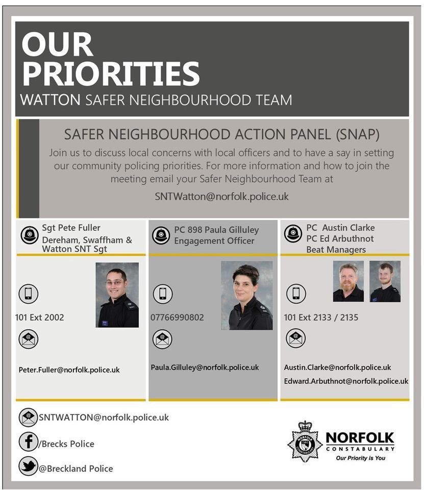 SNAP Watton Safer Neighbourhood Team Watton Town Council, Banham