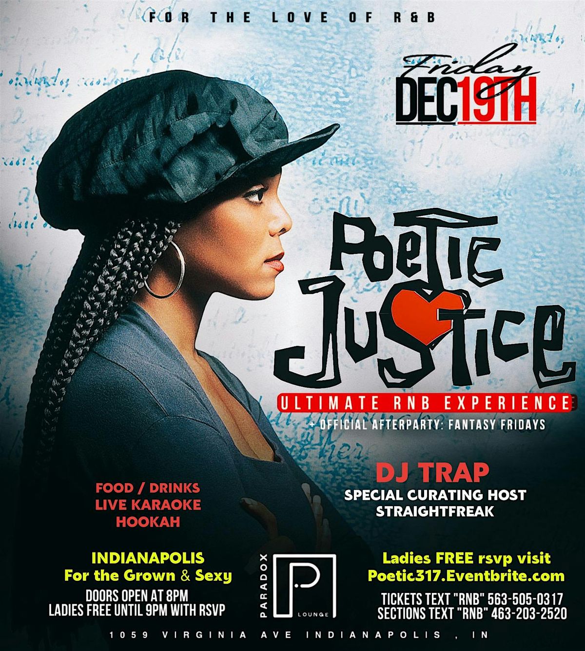 POETIC JUSTICE : ULTIMATE R&B EXPERIENCE - 8PM (plus FREE Afterparty)