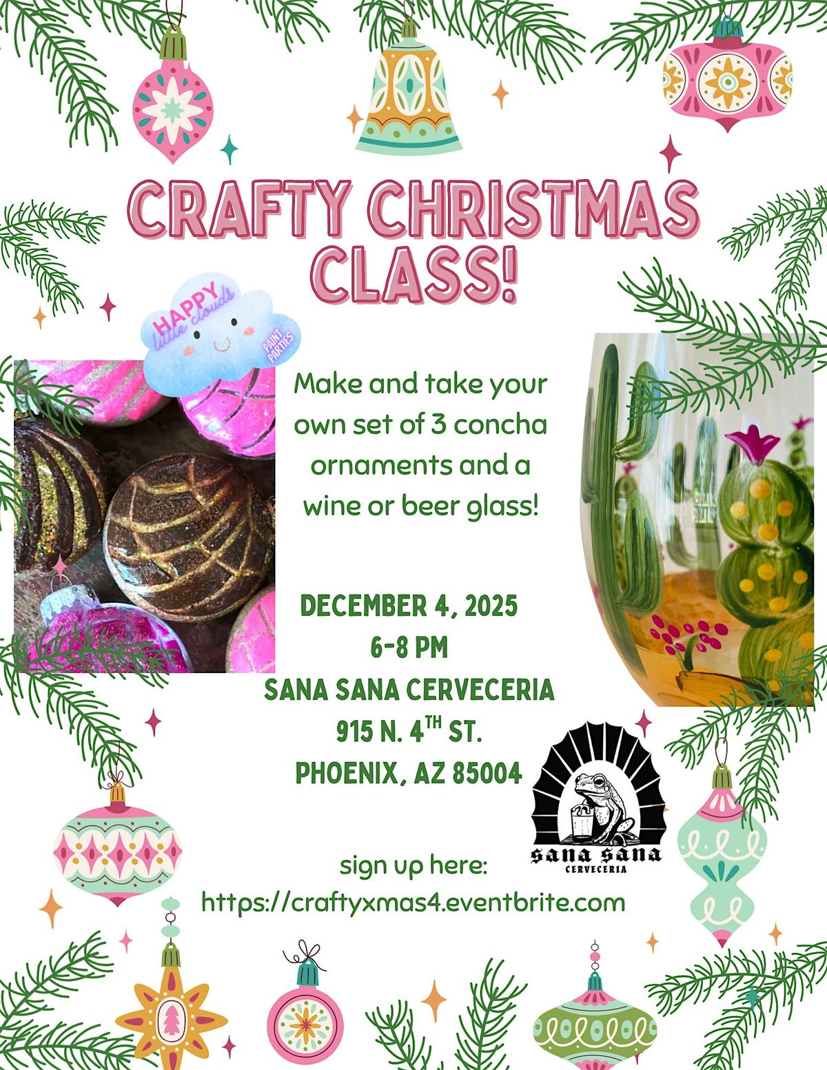Crafty Christmas Class at Sana Sana Cerveceria