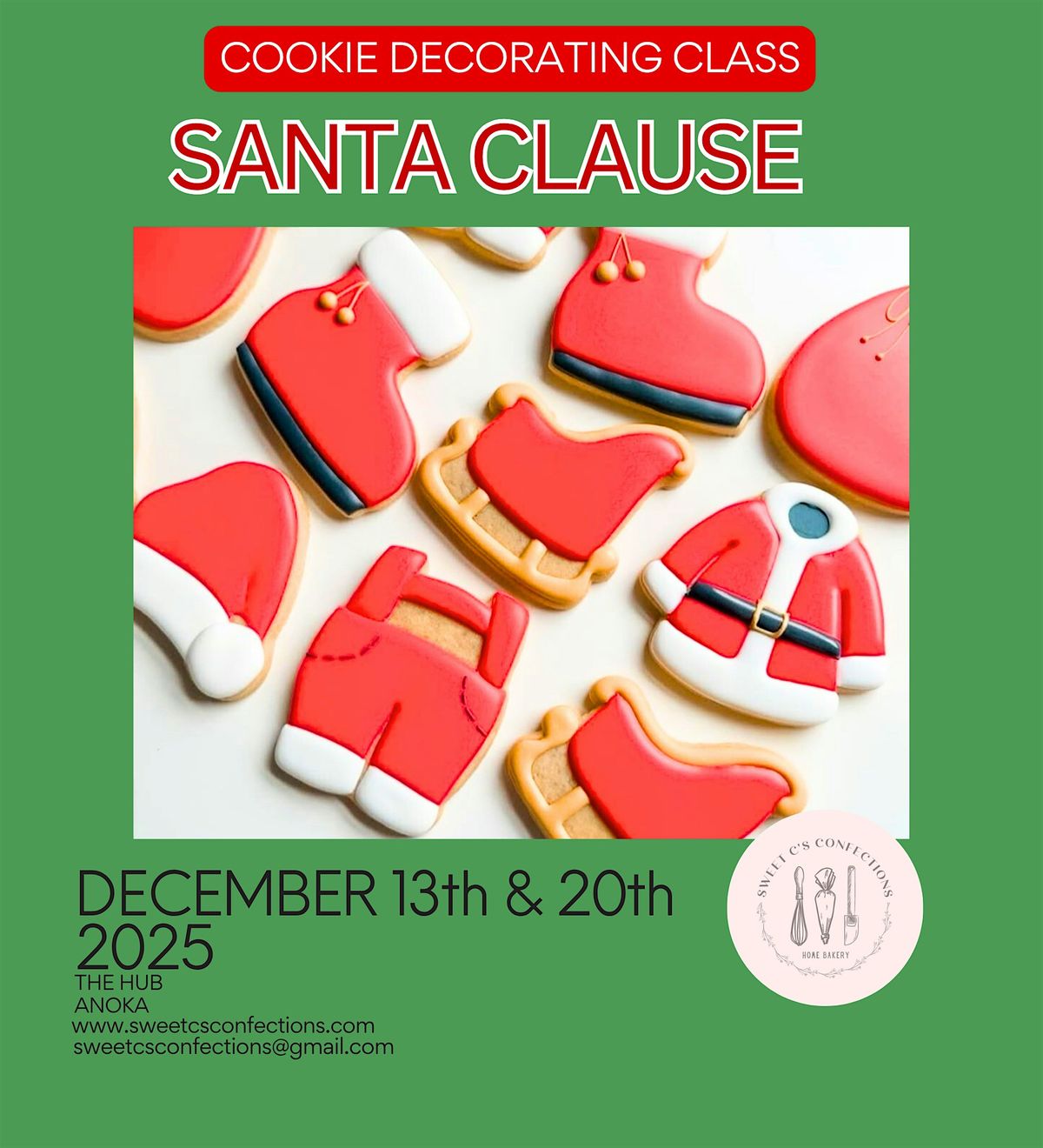 Santa Clause Sugar Cookie Decorating Class in Anoka, MN!