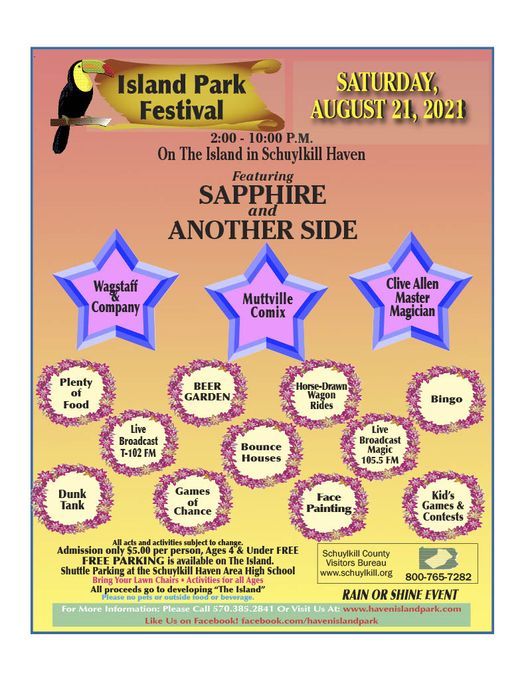Island Park Festival Schuylkill Haven Island Park August 21, 2021