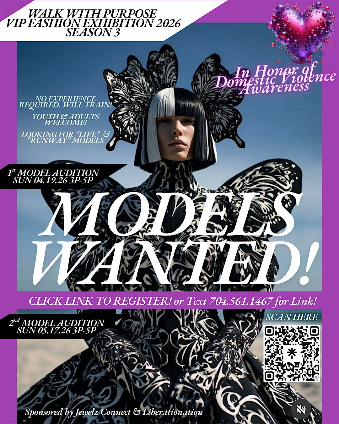 WALK WITH PURPOSE 26 VIP FASHION EXHIBITION MODEL\/DESIGNER\/ARTIST AUDITION