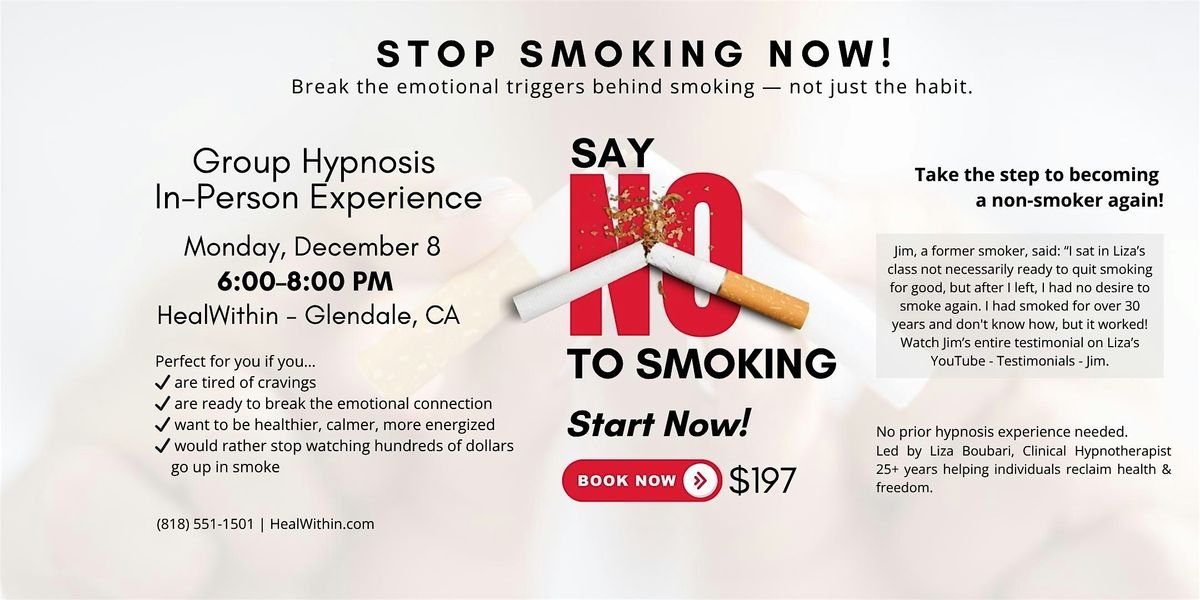 Stop Smoking \/ Vaping Now \u2014 Group Hypnosis Experience
