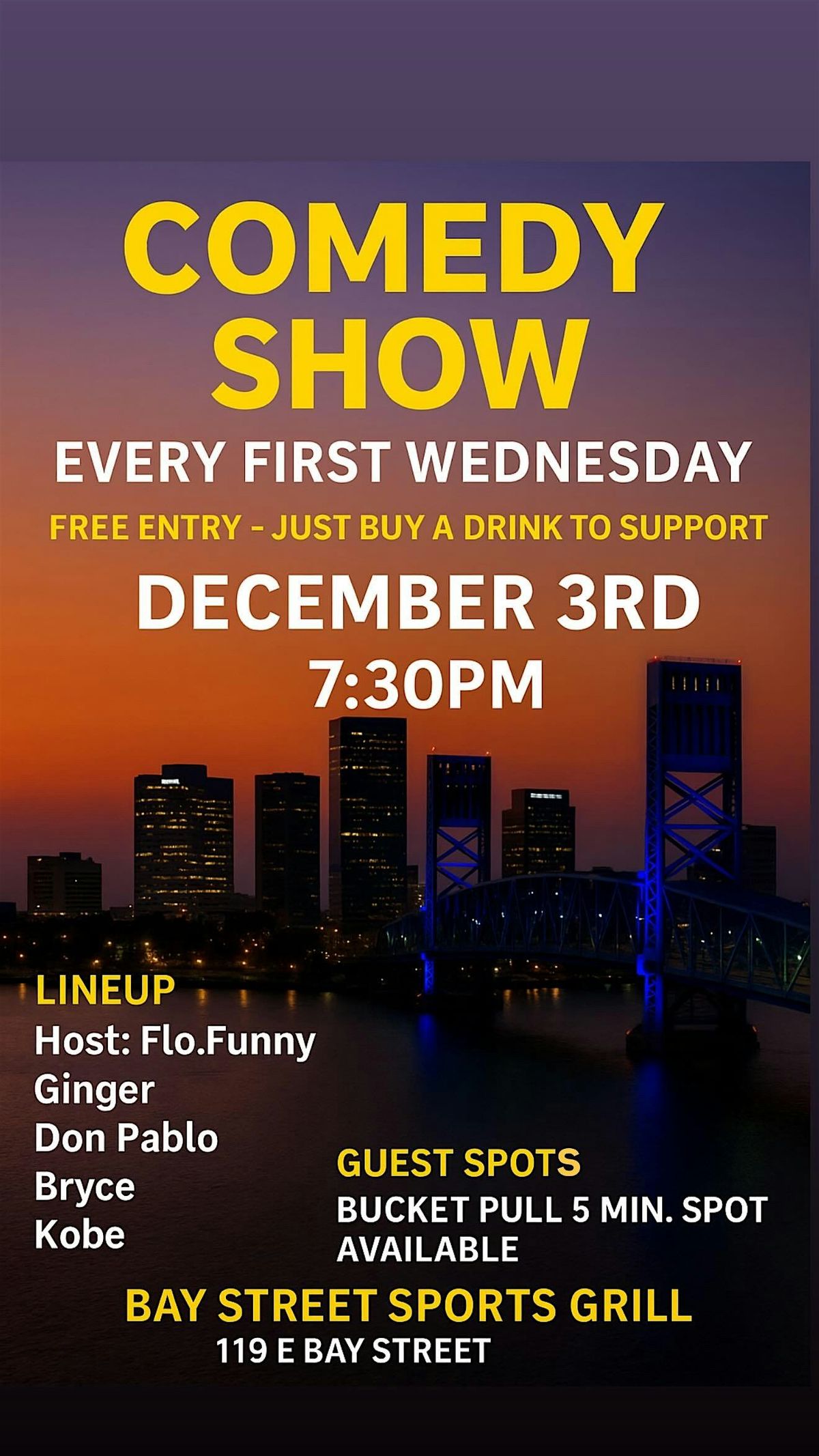 Comedy Show Bay Street Sports Grill