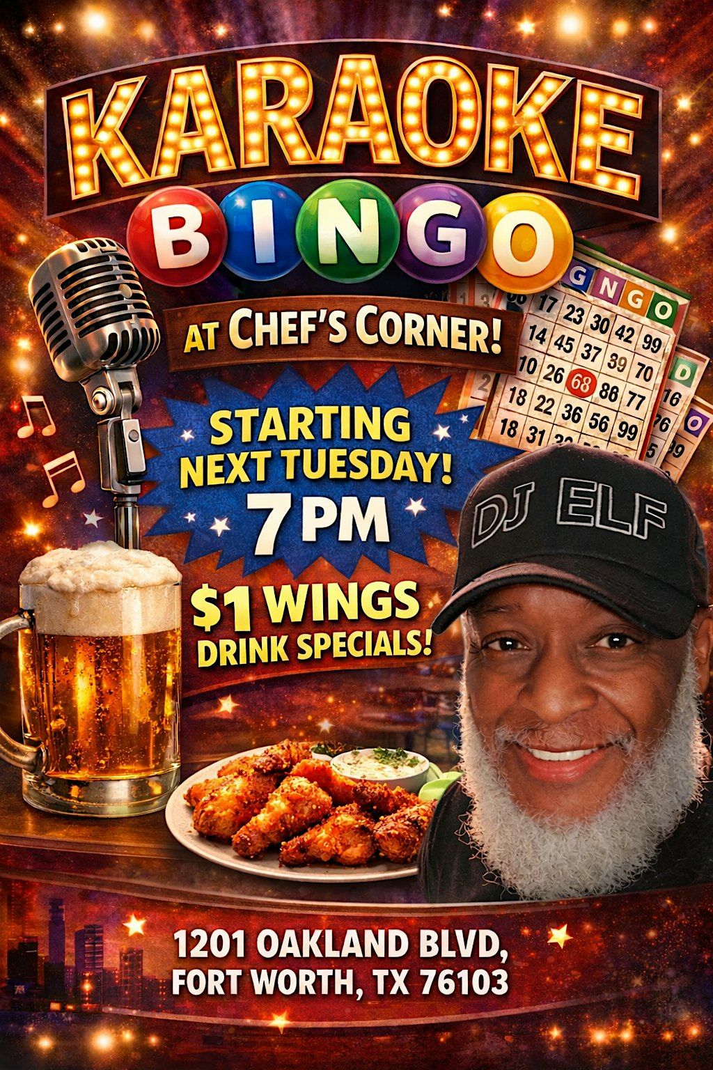 CHEFS CORNER KARAOKE BINGO