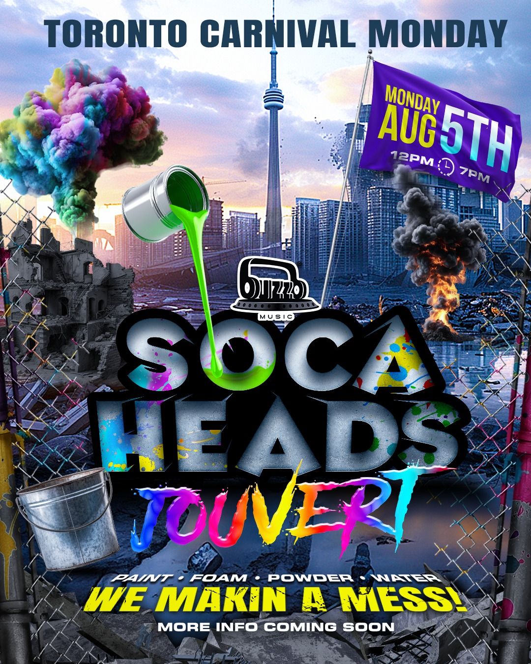 Soca Heads JOUVERT Toronto Carnival MONDAY AFTER TSUNAMI Black