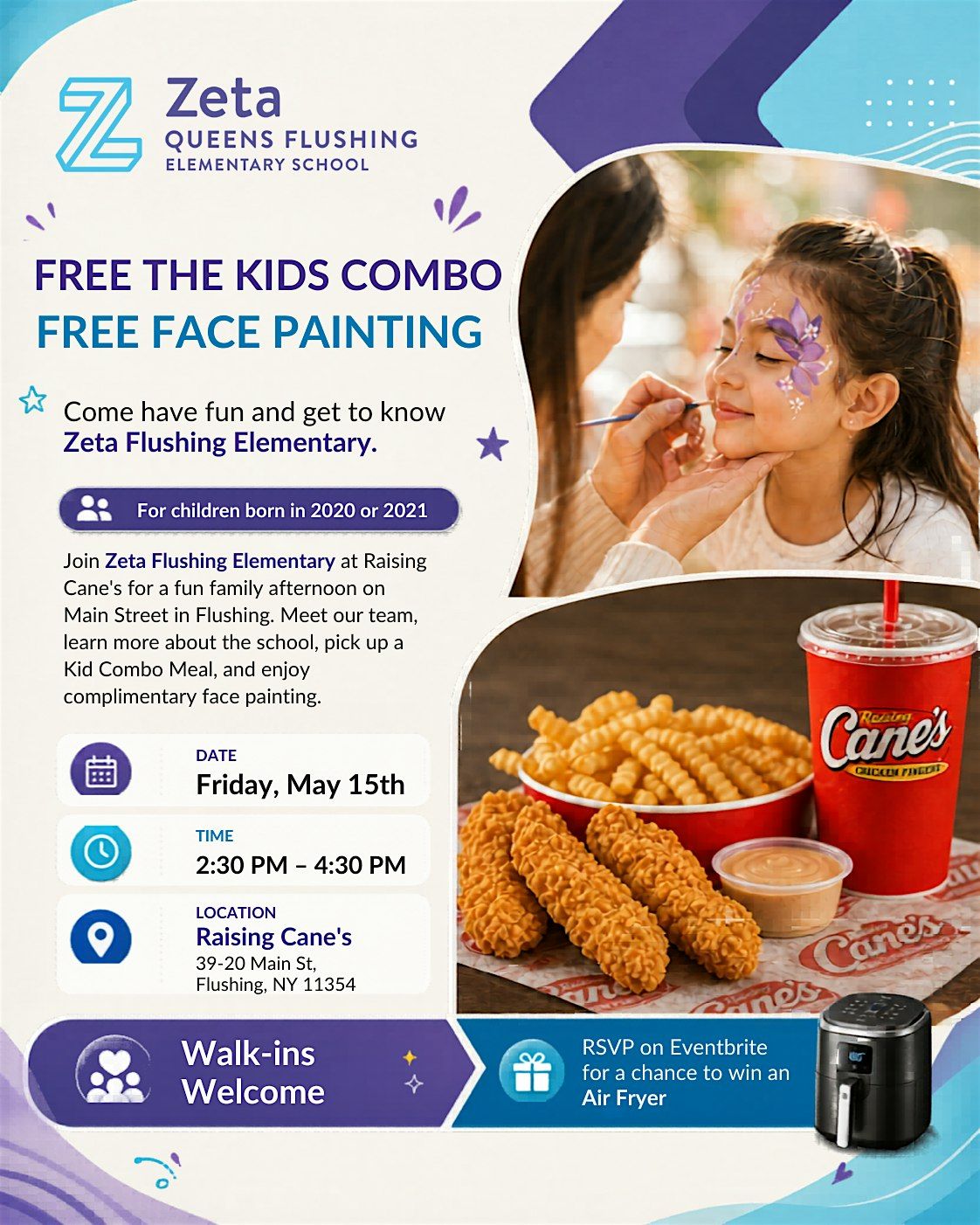 2020\/2021 Kids Free Meal + Face Paint with Zeta \u9001\u513f\u7ae5\u9910 Comida Infantil Gratis