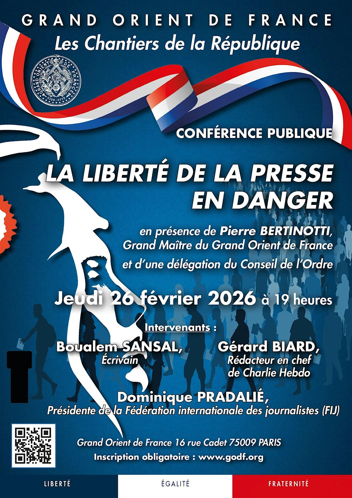 La liberté de la presse en danger at Grand Orient de France, Paris on ...