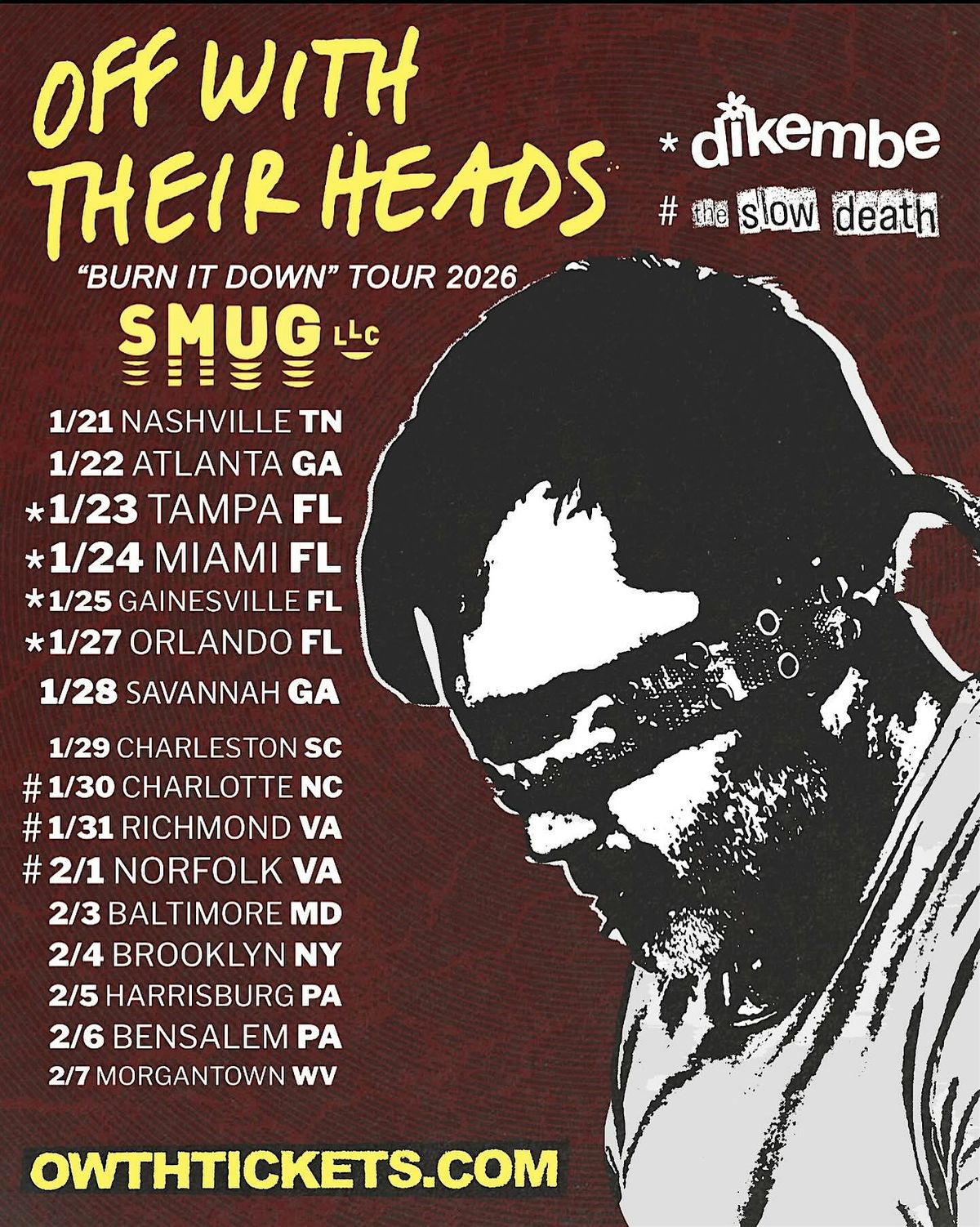 OFF WITH THEIR HEADS + SLOW DEATH at the NORFOLK TAPHOUSE