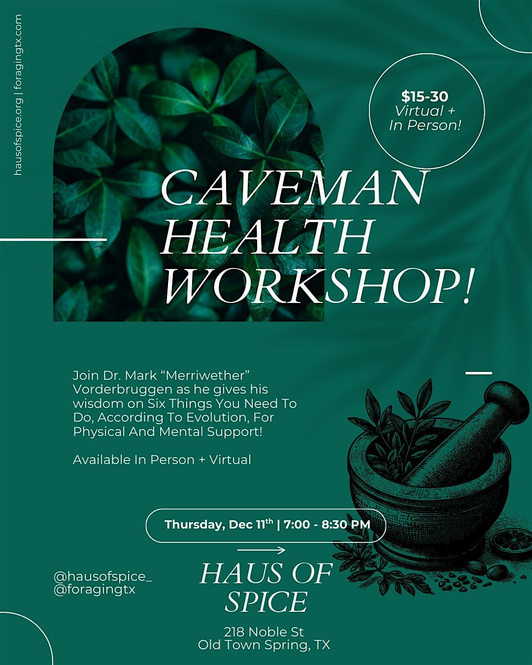 Caveman Health Workshop!