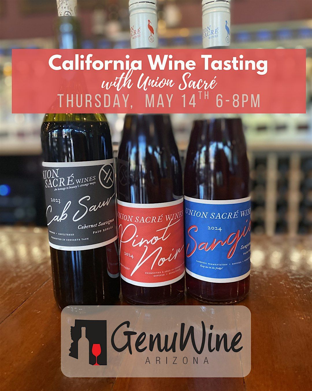 California Wine Tasting with Union Sacre wines