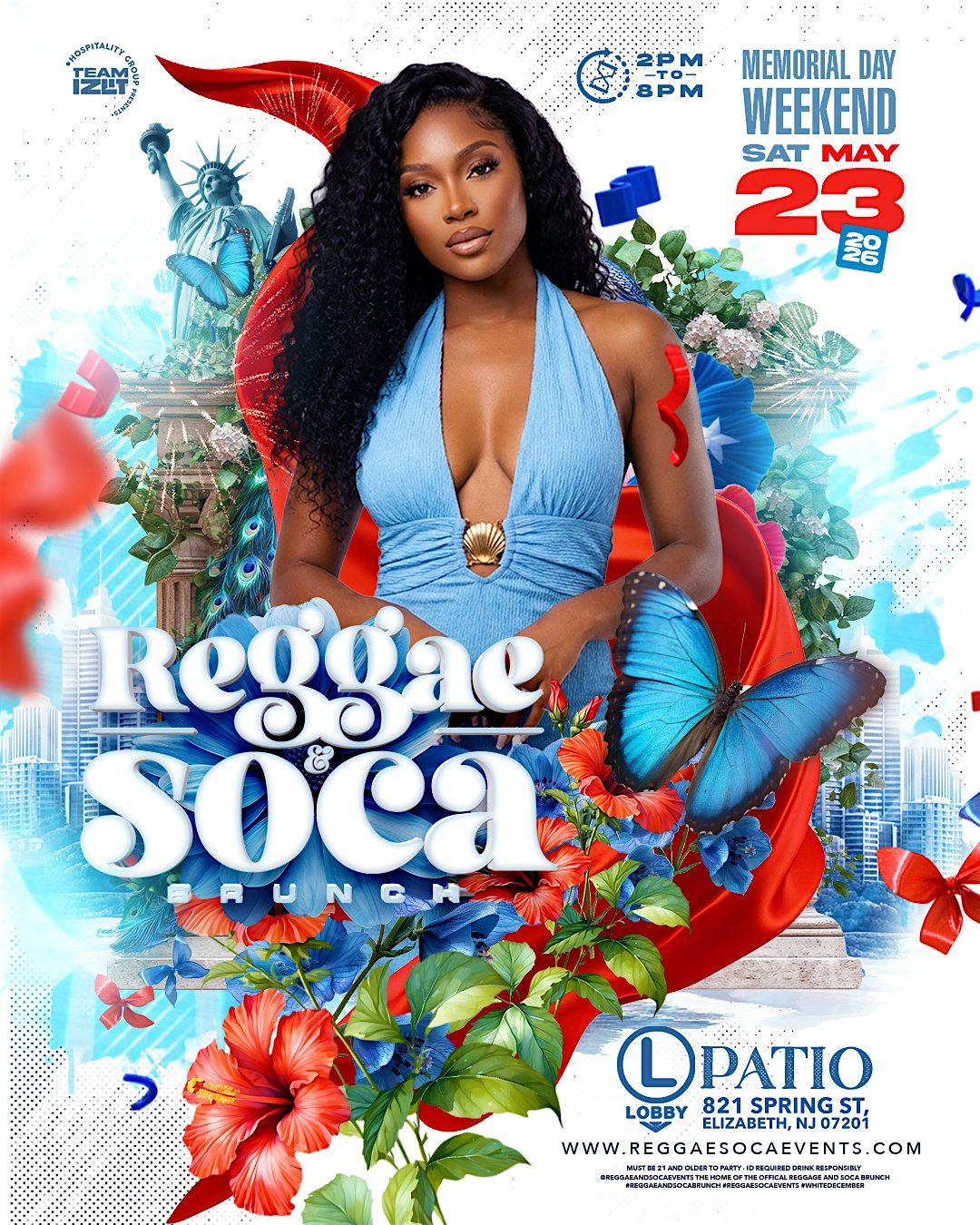 REGGAE & SOCA BRUNCH + DAY PARTY, MEMORIAL DAY WEEKEND