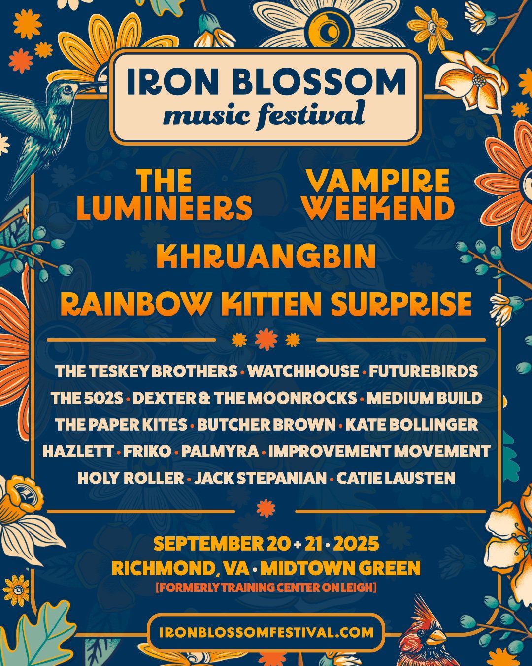 Iron Blossom Music Festival: The Lumineers Vampire Weekend & Khruangbin - 2 Day Pass