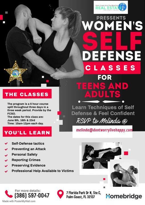 Womens Self Defense Class Palm Coast The Beaches Real Estate June 9 21