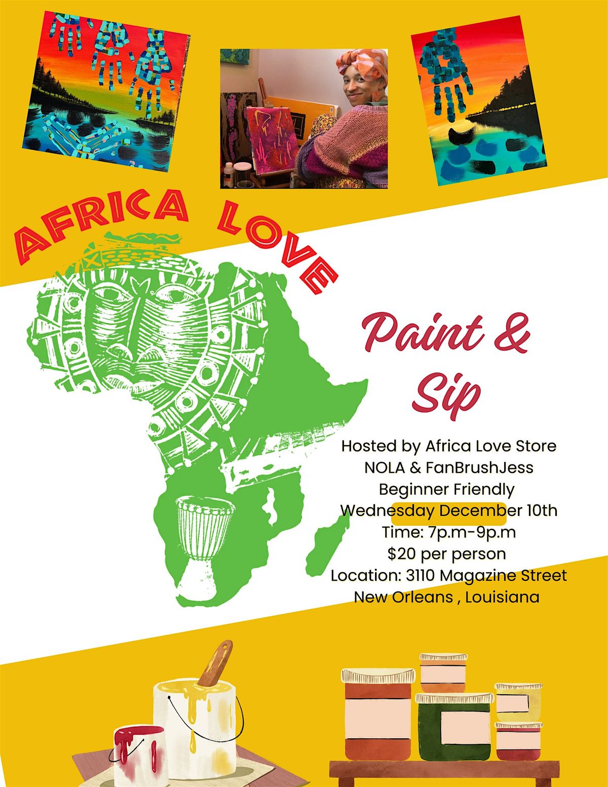 AFRICA LOVE NOLA PAINT & SIP !