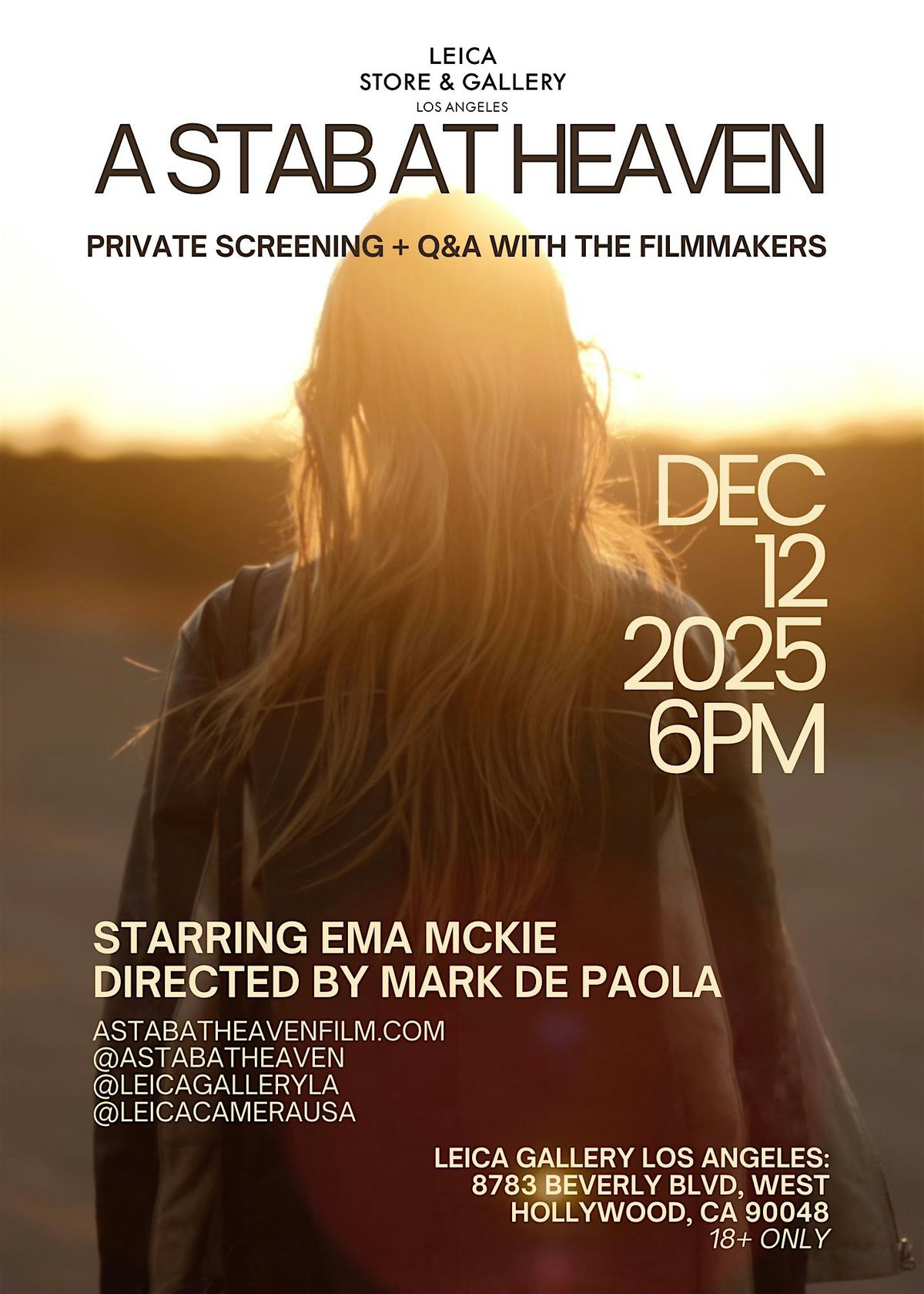 Private Screening: Feature Film "A Stab At Heaven"