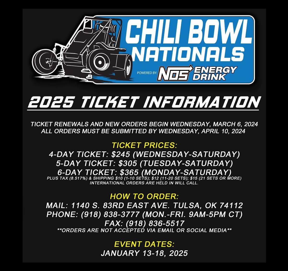 Chili Bowl Nationals - 4 Day Pass at Tulsa Expo Center